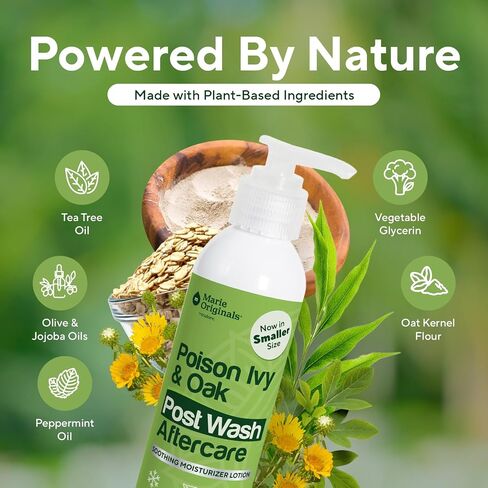 Marie Originals Poison Ivy & Oak Post Wash Aftercare Lotion – Cooling Rash Relief Cream for Itchy Skin – Hydrating Moisturizer with Tea Tree & Peppermint Oil – Post-Wash Soothing Lotion – 6 fl oz in Saudi Arabia