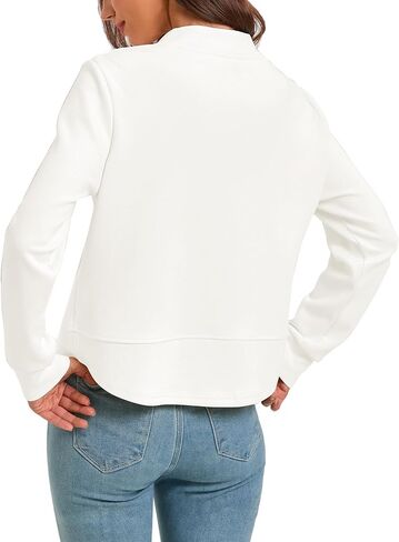 Urban CoCo Women's Zip Up Cropped Cardigan Jacket Lightweight Sweatshirt with Pockets in Kuwait