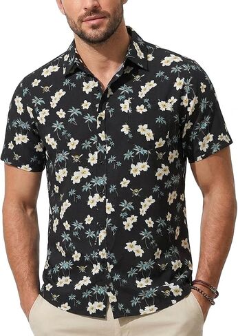 Vegas Hawaiian Shirts for Men Casual Beach & Summer Party Shirts, Stretch Fabric with Modern Fit in Saudi Arabia