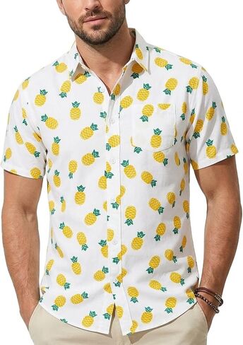 Vegas Hawaiian Shirts for Men Casual Beach & Summer Party Shirts, Stretch Fabric with Modern Fit in Saudi Arabia
