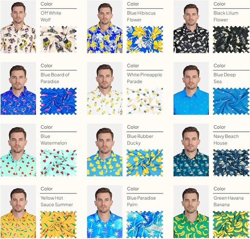 Vegas Hawaiian Shirts for Men Casual Beach & Summer Party Shirts, Stretch Fabric with Modern Fit in Saudi Arabia