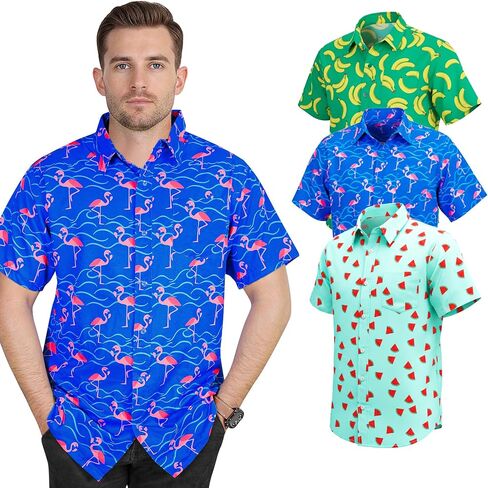 Vegas Hawaiian Shirts for Men Casual Beach & Summer Party Shirts, Stretch Fabric with Modern Fit in Saudi Arabia