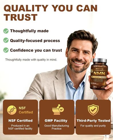 NMN NAD Supplement 1100mg,4-in-1 Enhanced with Quercetin &Resveratrol & TMG | NAD+ Support & Optimizer for Cellular Energy, Anti-Aging,90 Capsules,Dietary Supplement in Saudi Arabia