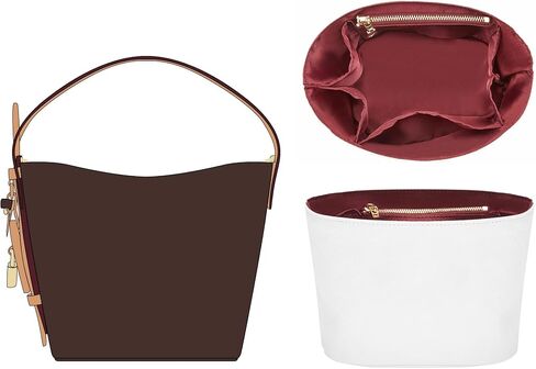 Purse Organizer Insert for Lv ALL In GM Handbag,Premium Lightweight Water Resistant All in Large Bag Insert,Bags Shaper Divider Purse Accessories with Zipper,White-Wine in Saudi Arabia