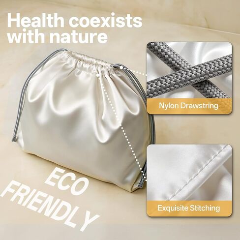 6 Pcs Dust Bags for Handbags & Purses - Satin Purse Storage Bag with Drawstring Closure, Handbag Protector, Purse Dust Bags (White) in Saudi Arabia