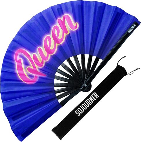 SoJourner Bags Mandala Trippy Wonders Rave Fan - Large Folding Clack Fan for Men and Women - Rave Accessories for EDM, Line Dancing, Cosplay, Concerts and More in Saudi Arabia