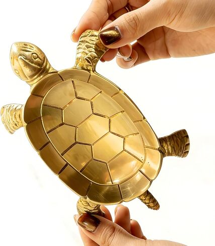 100% Solid Brass Turtle Shaped Candle Dish - Jewelry Dish - Candle Holder - Jewelry Holder - Perfect for Wax Candles, Rings, and Trinkets Dish,Birthday Mother's Day for Women in Saudi Arabia