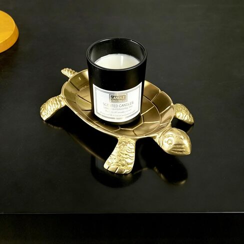 100% Solid Brass Turtle Shaped Candle Dish - Jewelry Dish - Candle Holder - Jewelry Holder - Perfect for Wax Candles, Rings, and Trinkets Dish,Birthday Mother's Day for Women in Saudi Arabia