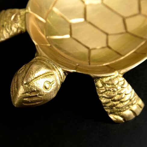 100% Solid Brass Turtle Shaped Candle Dish - Jewelry Dish - Candle Holder - Jewelry Holder - Perfect for Wax Candles, Rings, and Trinkets Dish,Birthday Mother's Day for Women in Saudi Arabia