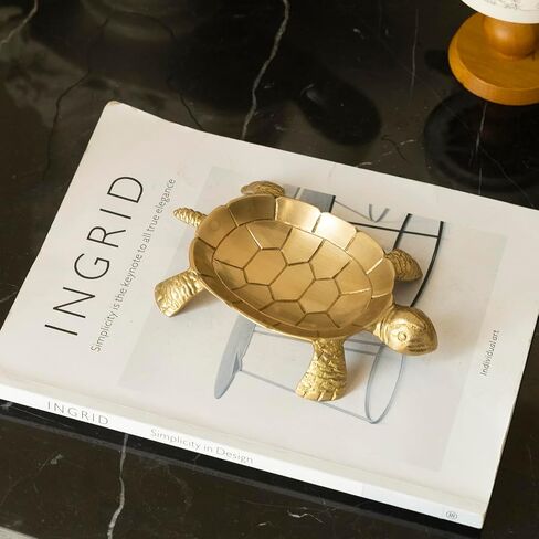 100% Solid Brass Turtle Shaped Candle Dish - Jewelry Dish - Candle Holder - Jewelry Holder - Perfect for Wax Candles, Rings, and Trinkets Dish,Birthday Mother's Day for Women in Saudi Arabia