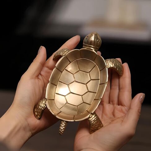 100% Solid Brass Turtle Shaped Candle Dish - Jewelry Dish - Candle Holder - Jewelry Holder - Perfect for Wax Candles, Rings, and Trinkets Dish,Birthday Mother's Day for Women in Saudi Arabia