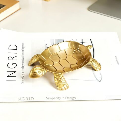 100% Solid Brass Turtle Shaped Candle Dish - Jewelry Dish - Candle Holder - Jewelry Holder - Perfect for Wax Candles, Rings, and Trinkets Dish,Birthday Mother's Day for Women in Saudi Arabia