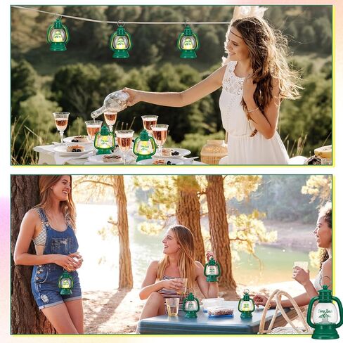VIHOSE 24 Pcs Mini Camp Bachelorette Lanterns Decor Bulk Camping Bachelorette Party Favors 4 Inch Small Lantern Table Centerpiece Camp Bach Hanging Lamp Ornaments for Camping Party Decorations in Kuwait