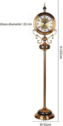 Grandfather Clocks Metal Floor Standing Clock Quartz Silent Roman Numeral for Living Room in Kuwait
