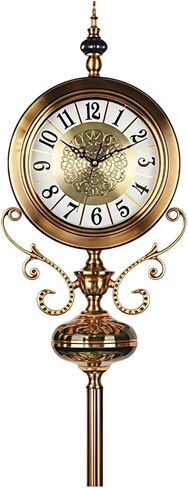 Grandfather Clocks Metal Floor Standing Clock Quartz Silent Roman Numeral for Living Room in Kuwait