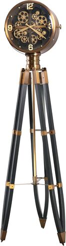 Howard Miller Chaplin Floor Clock, Black Finish Floor Mount Silver Pendulum Tripod Design, Roman Numerals Analog Display Triple-Chime Movement Alarm Clock Best Home Decor for Hallway & Office in Kuwait