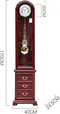 Grandfather Clocks European Style Floor Clock, Living Room Simple Standing Retro Home Decoration Mahogany Mechanical Timekeeping Solid Wood in Kuwait