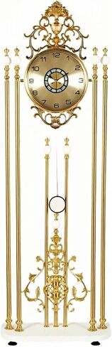 Grandfather Clocks Vintage Metal Floor Clock Silent Quartz Movement European Style Ornate in Kuwait