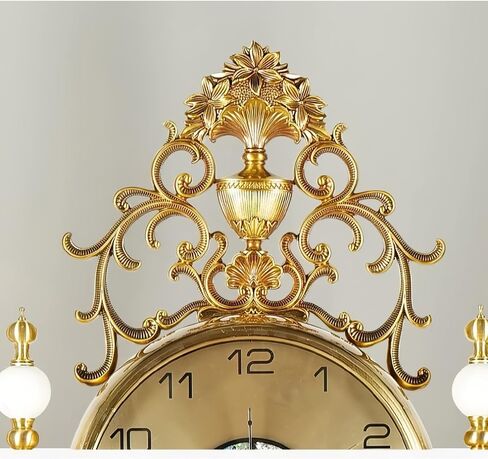 Grandfather Clocks Vintage Metal Floor Clock Silent Quartz Movement European Style Ornate in Kuwait