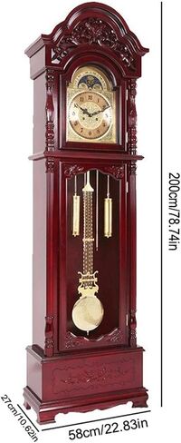 Grandfather Clocks Solid Wood Classical Vertical Clock, Chinese Style Floor, European Living Room Pendulum, Timekeeping Mechanical in Kuwait