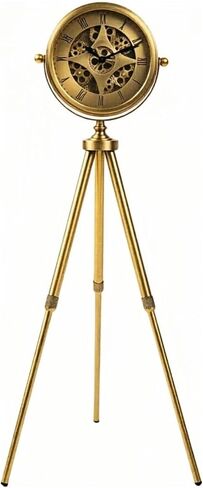 Grandfather Clocks Metal Floor Standing Clock Tripod Exposed Gears for Living Room and Office in Kuwait