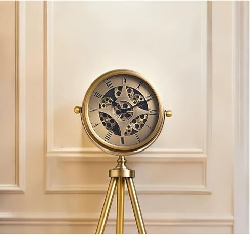 Grandfather Clocks Metal Floor Standing Clock Tripod Exposed Gears for Living Room and Office in Kuwait