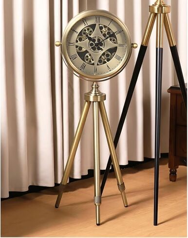 Grandfather Clocks Metal Floor Standing Clock Tripod Exposed Gears for Living Room and Office in Kuwait