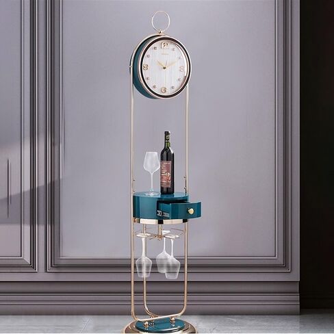Grandfather Clocks Grandfather Style Wall Clock Gold Plated Home Decor with Storage Basket Wine Rack Standing Vertical in Kuwait