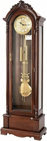 Grandfather Clocks Wood Grandfather Floor Clock Mechanical Pendulum Chimes Glass Door for Home in Kuwait
