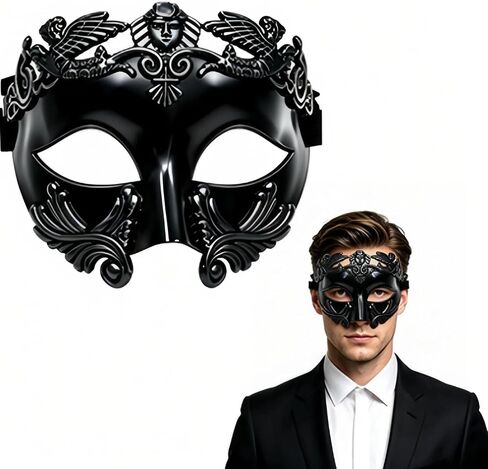 Masquerade Mask for Men, Vintage Mens Venetian Mask, Half Face Eye Costume Mask for Ball Party, Mardi Gras, Halloween in Saudi Arabia