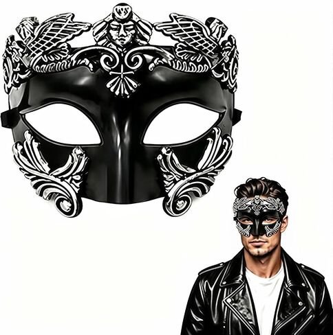 Masquerade Mask for Men, Vintage Mens Venetian Mask, Half Face Eye Costume Mask for Ball Party, Mardi Gras, Halloween in Saudi Arabia
