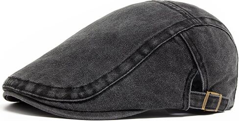 Denim Newsboy Hats for Men and Women Adjustable Cotton Ivy Gatsby Cap Vintage Cabbie Driving Hat Flat Cap in Saudi Arabia