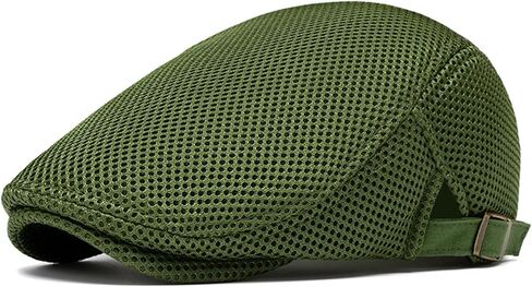 Esfoxex Men's Breathable Mesh Hat Summer Newsboy Beret Caps Adjustable Cabbie Driving Flat Cap in Saudi Arabia