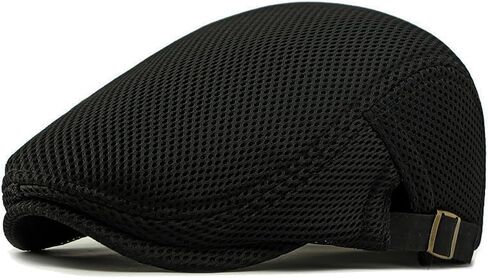 Esfoxex Men's Breathable Mesh Hat Summer Newsboy Beret Caps Adjustable Cabbie Driving Flat Cap in Saudi Arabia