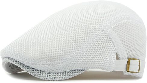 Esfoxex Men's Breathable Mesh Hat Summer Newsboy Beret Caps Adjustable Cabbie Driving Flat Cap in Saudi Arabia