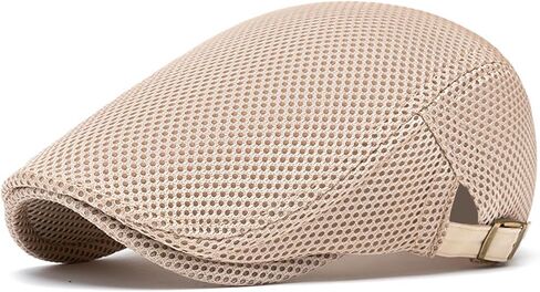 Esfoxex Men's Breathable Mesh Hat Summer Newsboy Beret Caps Adjustable Cabbie Driving Flat Cap in Saudi Arabia