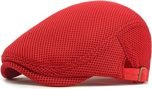 Esfoxex Men's Breathable Mesh Hat Summer Newsboy Beret Caps Adjustable Cabbie Driving Flat Cap in Saudi Arabia