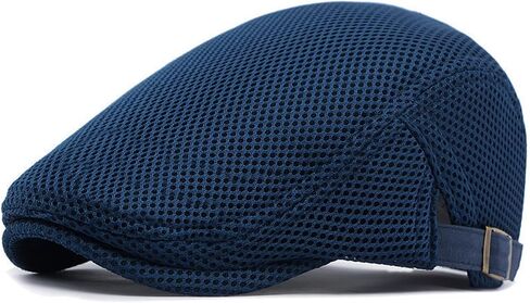 Esfoxex Men's Breathable Mesh Hat Summer Newsboy Beret Caps Adjustable Cabbie Driving Flat Cap in Saudi Arabia