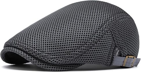 Esfoxex Men's Breathable Mesh Hat Summer Newsboy Beret Caps Adjustable Cabbie Driving Flat Cap in Saudi Arabia