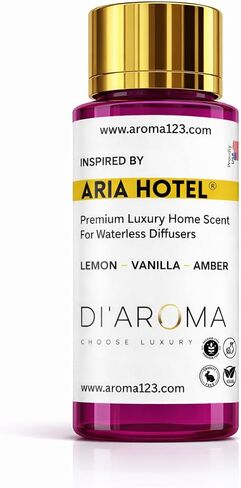 Di’Aroma Luxury Aria Hotel Resort Collection Fragrance Oil, Diffuser Oil for Waterless & Cold-Air Diffusers, Premium Air Freshener, Long-Lasting Home & Business Scent, Made in USA (120ml, Aria Hotel) in Saudi Arabia