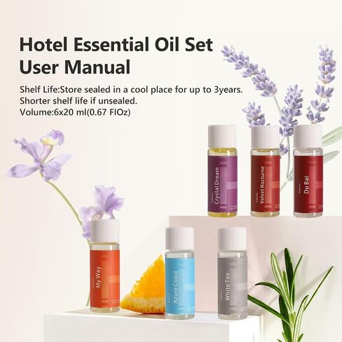 Hotel Collection Diffuser Oil Gift Set (6 x 20ml), Premium Scented Fragrance Oils Specially Formulated for Diffusers, Luxury 5-Star Hotel Inspired Aromatherapy Oils for Home & Office in Saudi Arabia