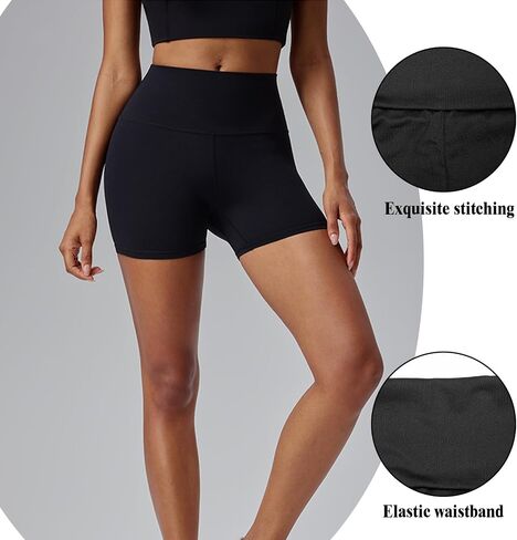 5 Pack Womens Volleyball Shorts, High Waisted Spandex Compression Shorts Workout Athletic Yoga Biker Shorts Black in Kuwait