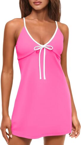 ReachMe Womens Tennis Dress with Built in Shorts Summer Athletic Dresses Workout Golf Outfits Mini Romper Dress in Kuwait