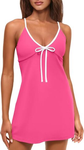 ReachMe Womens Tennis Dress with Built in Shorts Summer Athletic Dresses Workout Golf Outfits Mini Romper Dress in Kuwait