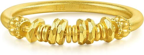 CHOW SANG SANG 999.9 24K Pure Gold Cultural Blessings Ancient Ingots Ring for Women (US Size: 7, Diameter 17.3mm) 96374R Price-by-Weight 4.49g Gold in Kuwait