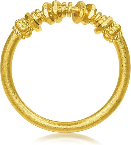 CHOW SANG SANG 999.9 24K Pure Gold Cultural Blessings Ancient Ingots Ring for Women (US Size: 7, Diameter 17.3mm) 96374R Price-by-Weight 4.49g Gold in Kuwait