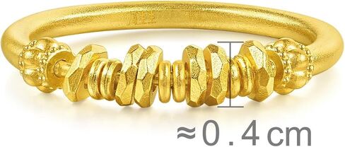 CHOW SANG SANG 999.9 24K Pure Gold Cultural Blessings Ancient Ingots Ring for Women (US Size: 7, Diameter 17.3mm) 96374R Price-by-Weight 4.49g Gold in Kuwait