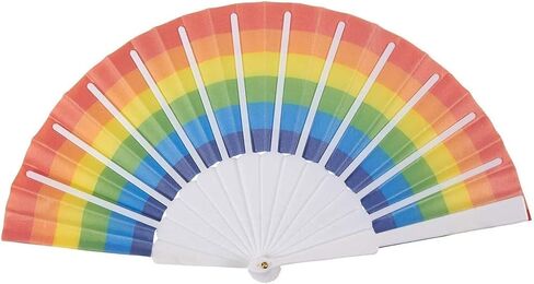 مراوح يدوية قابلة للطي من Juvale Rainbow - تبريد محمول صغير الحجم - ديكور فخر متعدد الألوان - استخدام يدوي وشاشة تثبيت على الحائط - 15 بوصة مفتوحة، 9 بوصة مطوية - عبوة من 6 قطع in Kuwait