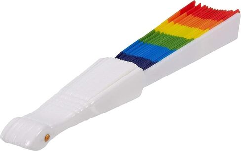 مراوح يدوية قابلة للطي من Juvale Rainbow - تبريد محمول صغير الحجم - ديكور فخر متعدد الألوان - استخدام يدوي وشاشة تثبيت على الحائط - 15 بوصة مفتوحة، 9 بوصة مطوية - عبوة من 6 قطع in Kuwait
