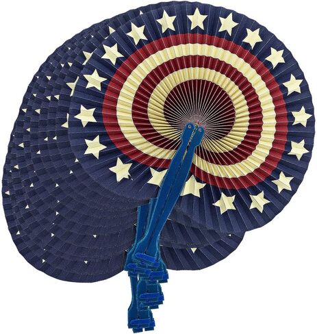 Fun Express Vintage Americana Folding Hand Fans - 12 Pieces in Kuwait